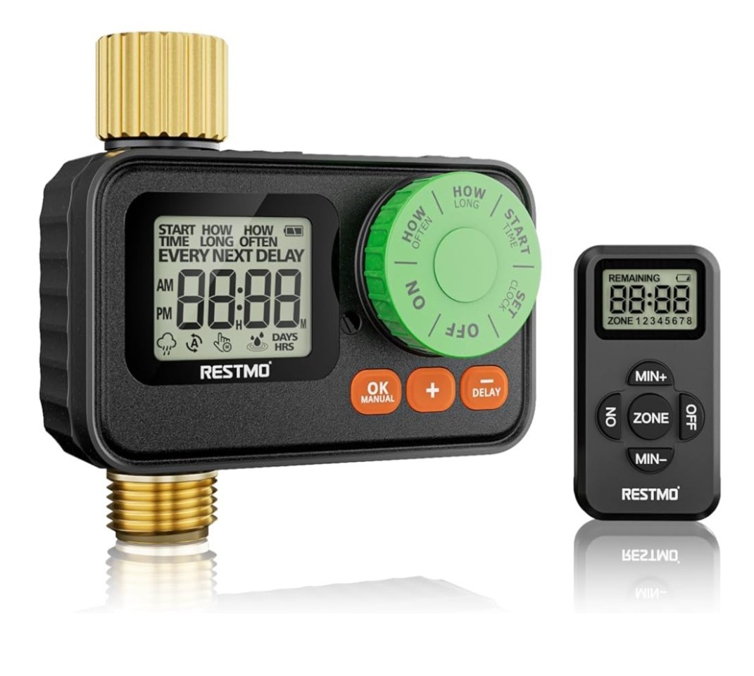 Restmo Remote Control Water Timer Model 0-HT-1A-RF, BSP/NH Thread