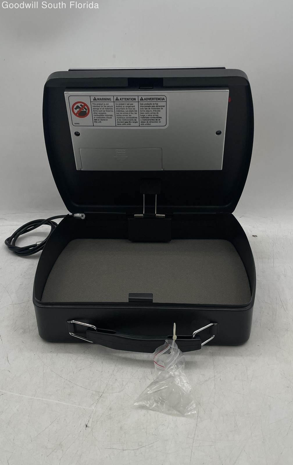 SentrySafe Silver Portable Compact Electronic Safe With Key Lock Not Tested