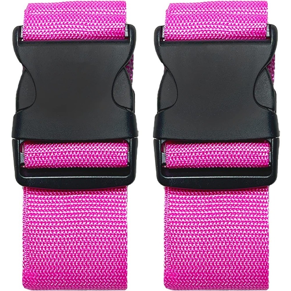 Adjustable Suitcase Belt Luggage Straps with Quick Release Buckle Bright Pink