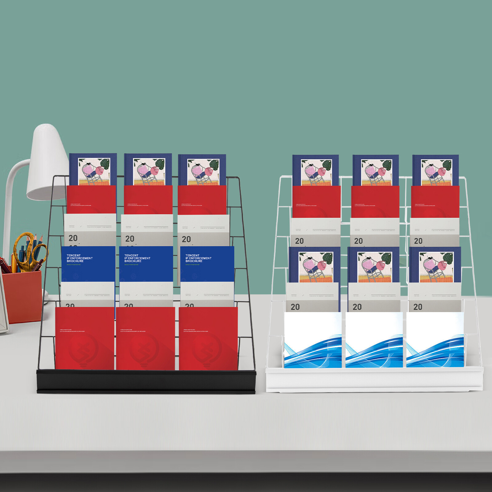 6 Tier Wire Countertop Rack Comic Book Rack Book Display Stand For Books DVD CD