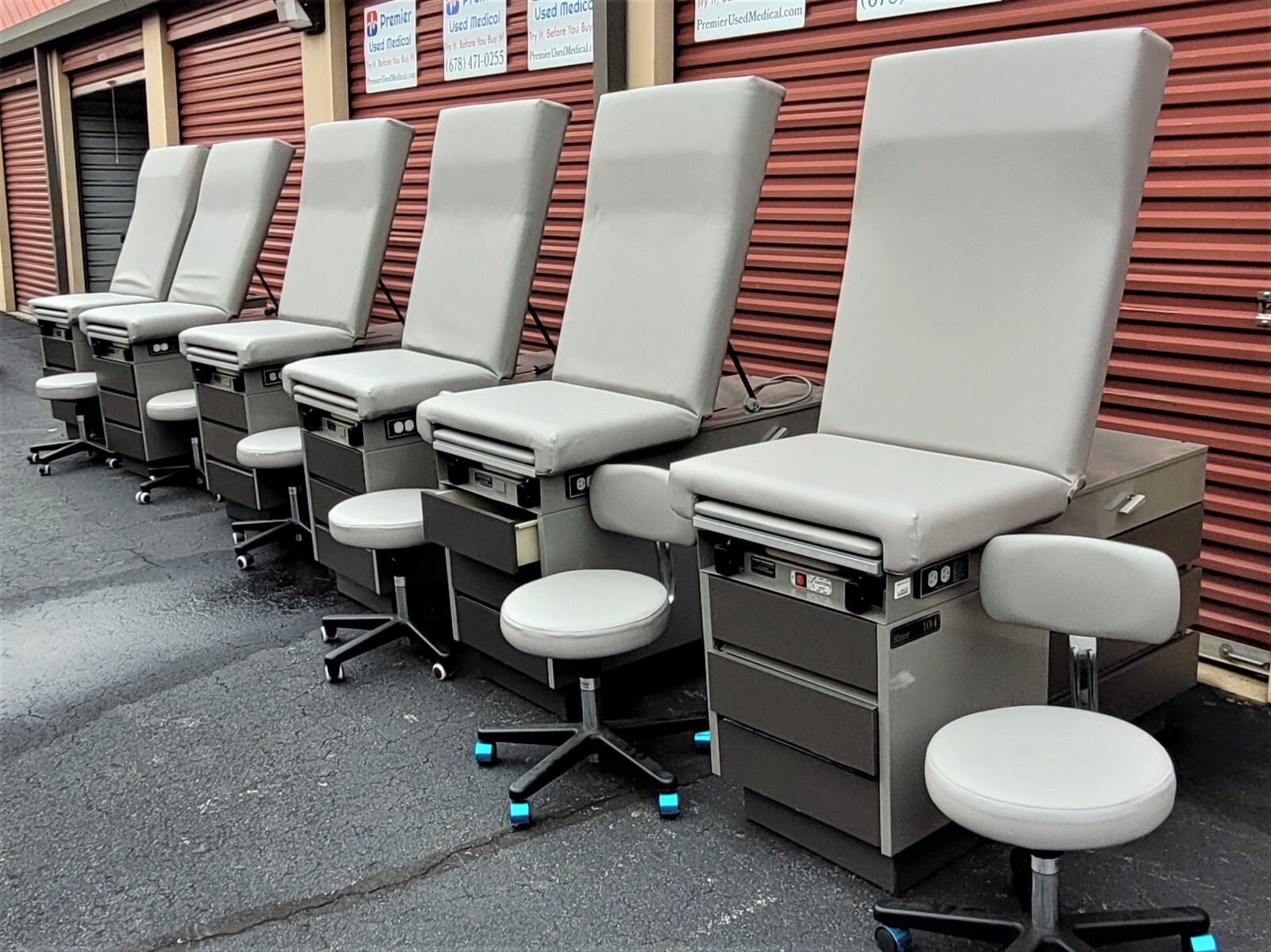 Medical Exam Chair Table Spa New White Upholstery Premier Used Medical Equipment