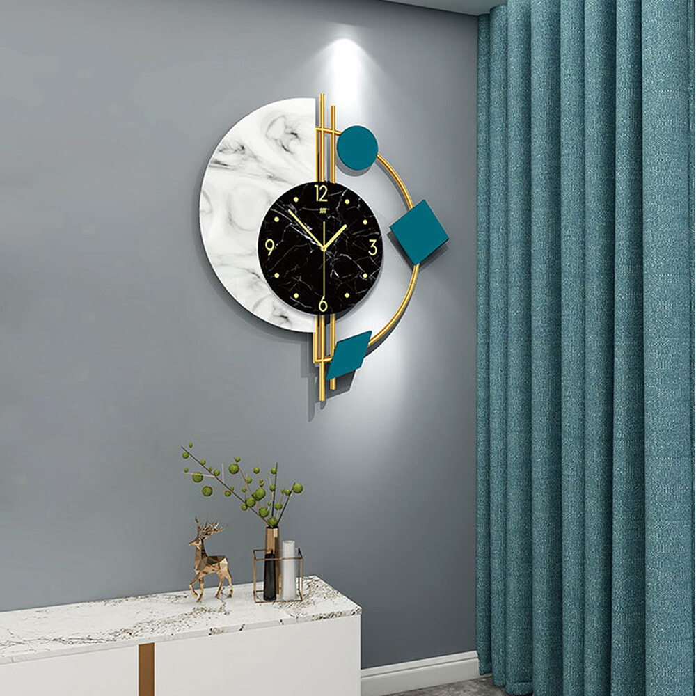 Luxurious Nordic Marble Wall Clock with Silent Movement for Home Decor