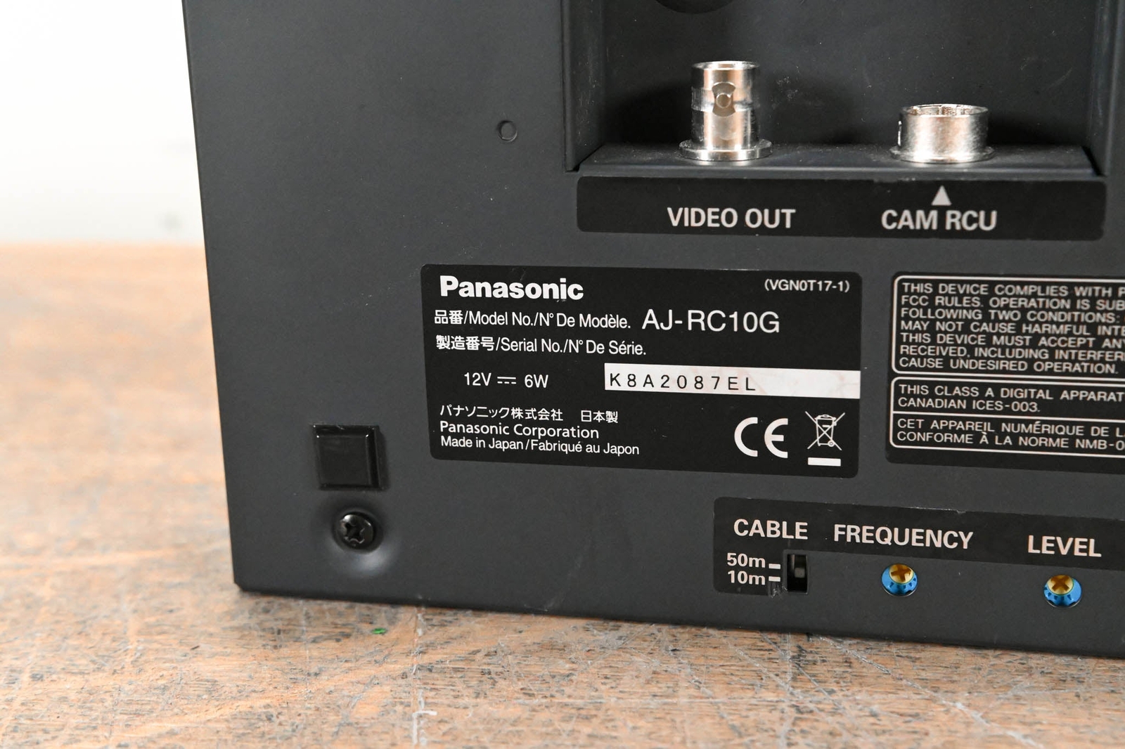 Panasonic AJ-RC10G Remote Control Unit CG001Y4