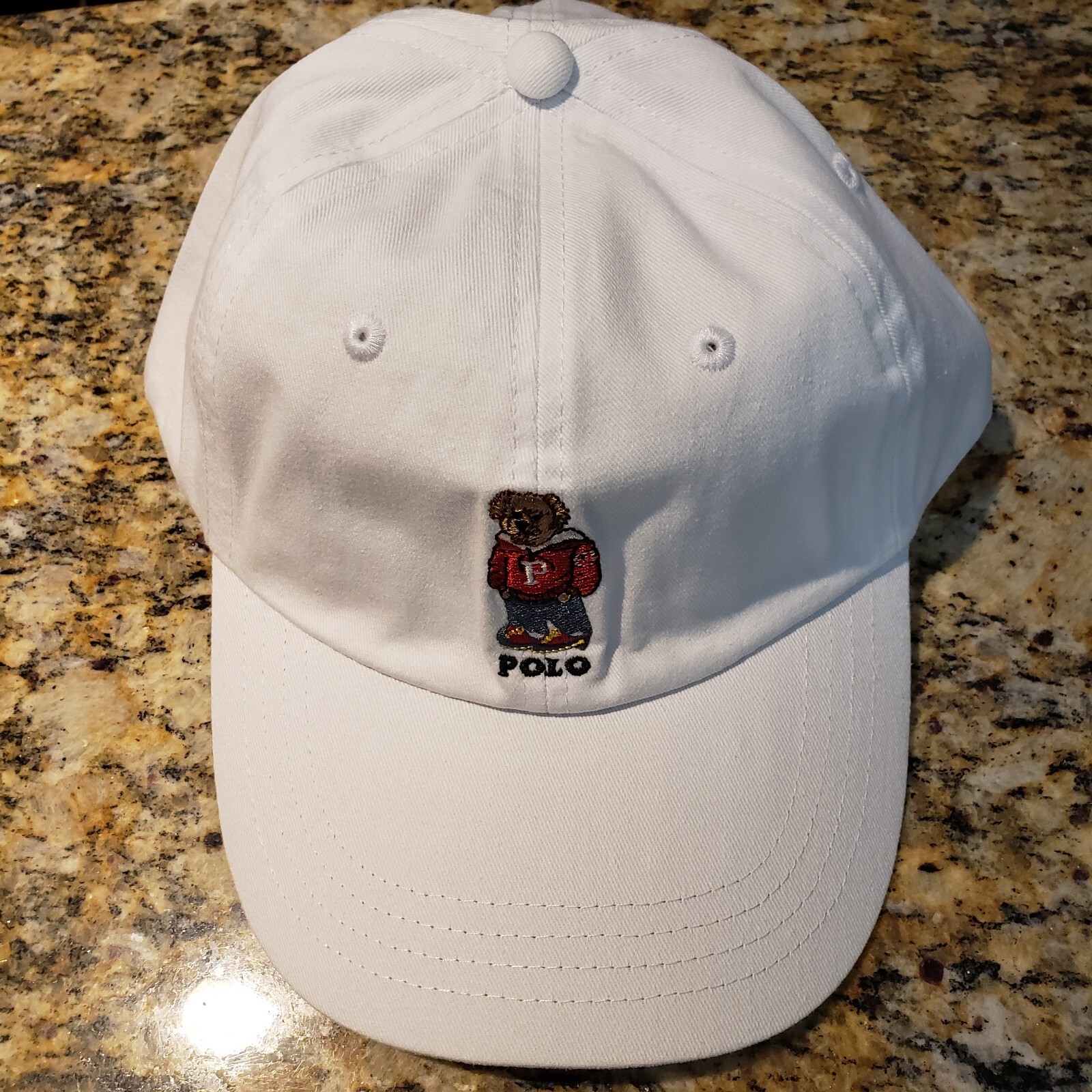 POLO RALPH LAUREN WHITE LIMITED VARSITY POLO BEAR 🐻 LOGO HAT OSFA $49 MSRP NWT+