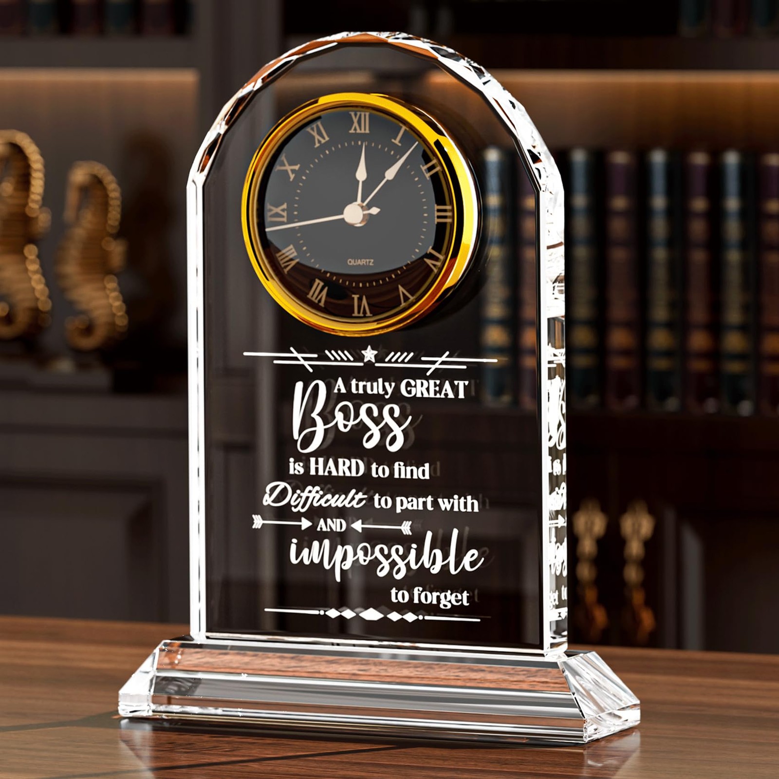Boss Gifts for Men Crystal Clock, Gifts for Retirement Female Boss - Boss App...