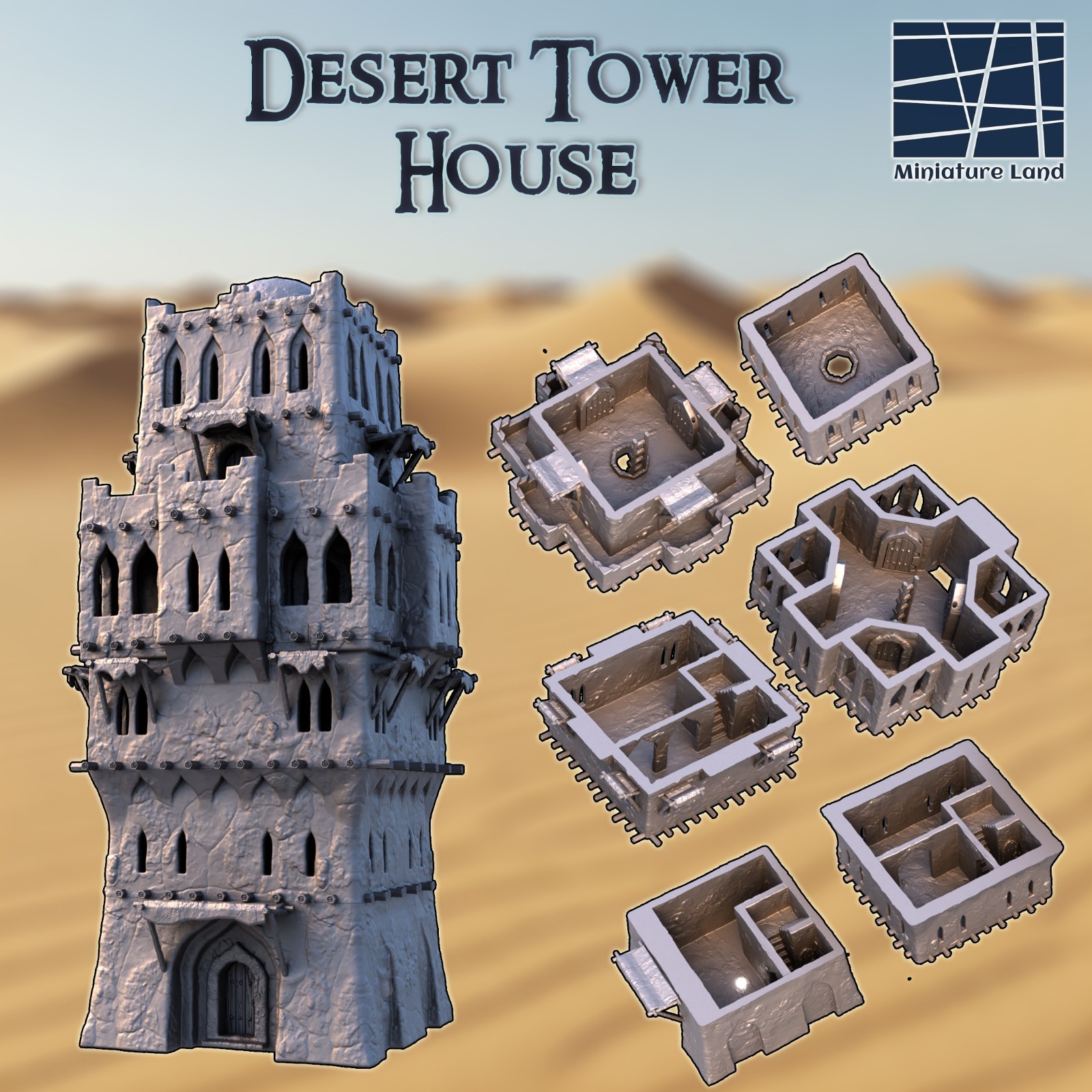 Desert Tower House 28mm Village Terrain D&D Warhammer Black Powder Bolt Action