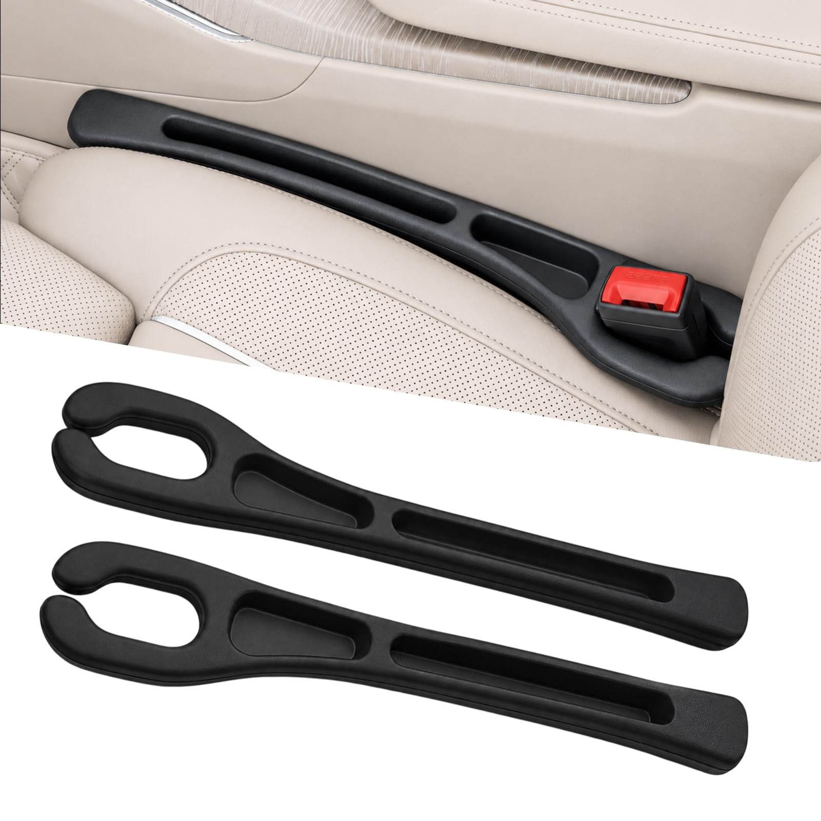 Car Seat Gap Filler Organizer 2 PCS Black Universal Seat Gap Plug Blocker Ant...