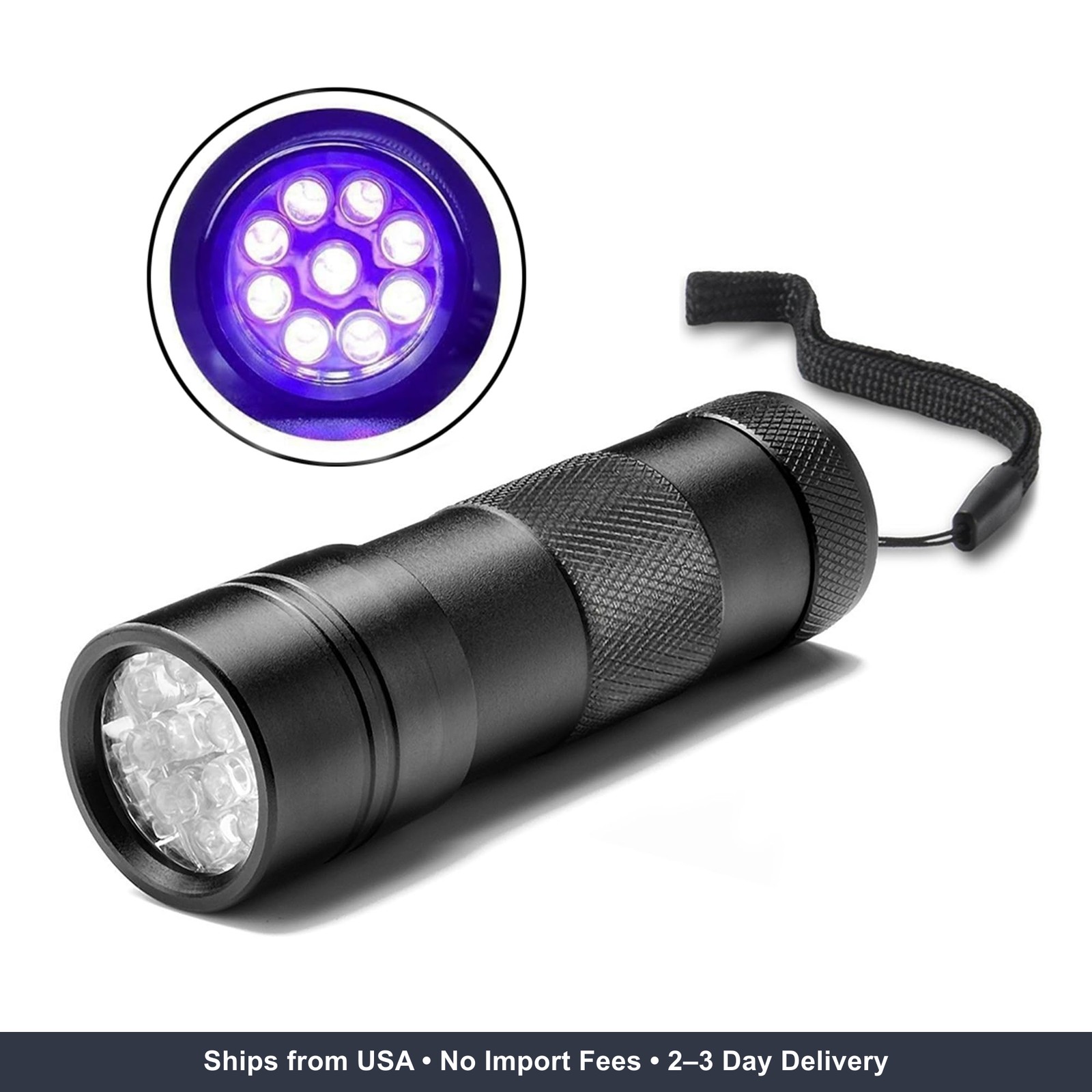 JOR UV Flashlight with AAA Batteries, Pet Pee & Stain Detector, Black Ultra Viol