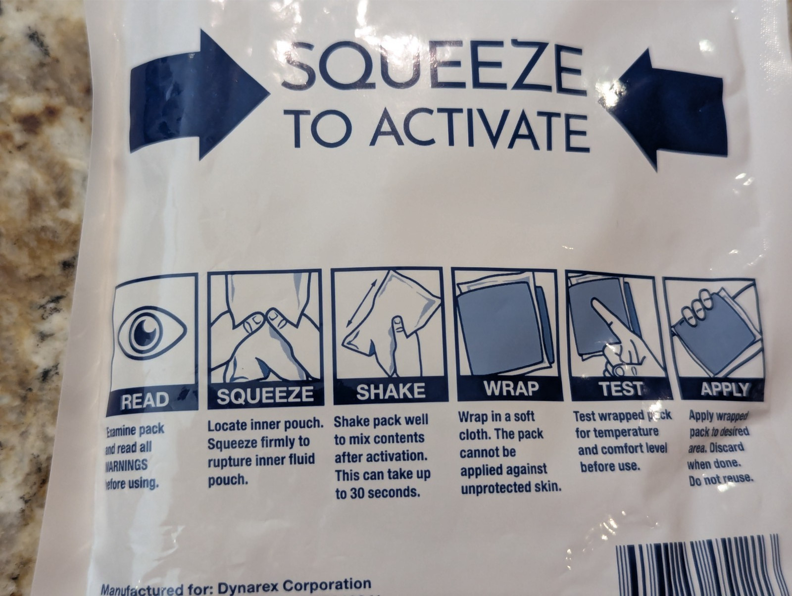 Dynarex 3 Pack Cold Pack 5" x 9" Single Use Item 4512
