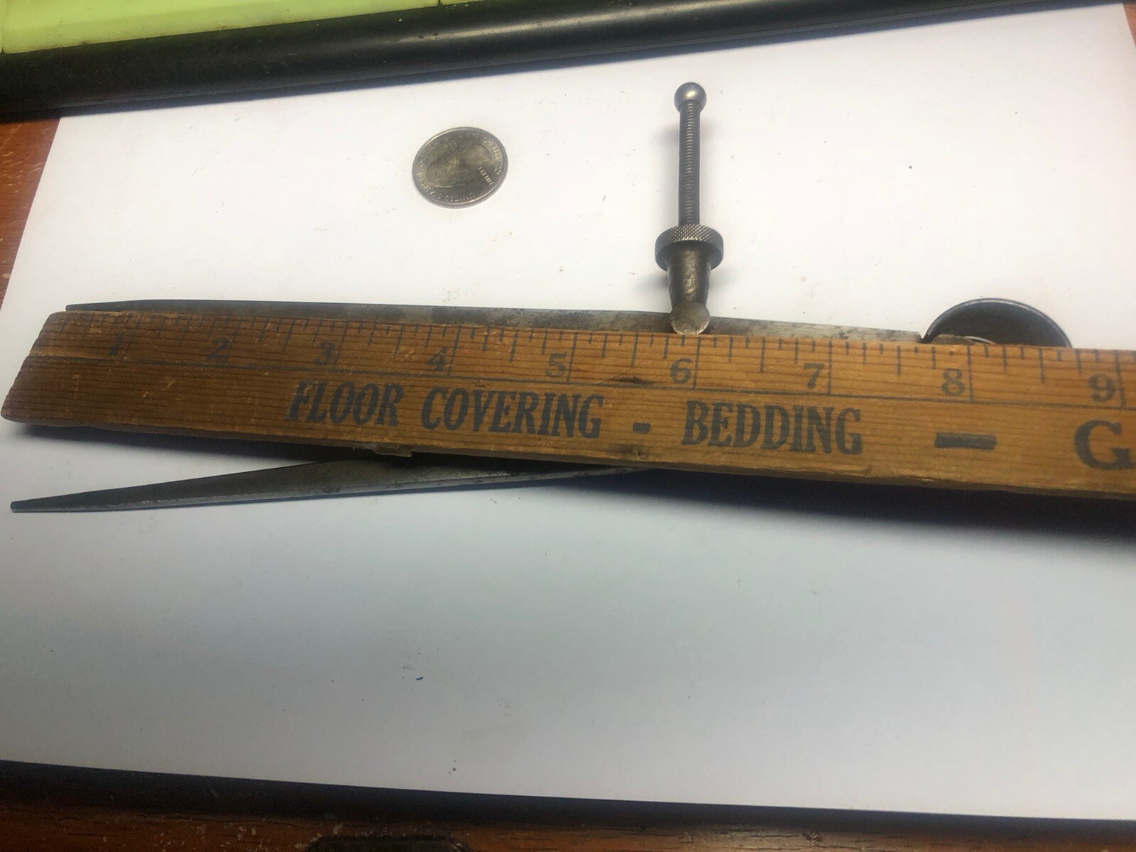 Vintage 9” Lufkin Rule Co Caliber Compass Adjustable Threaded Knob Spring Loaded