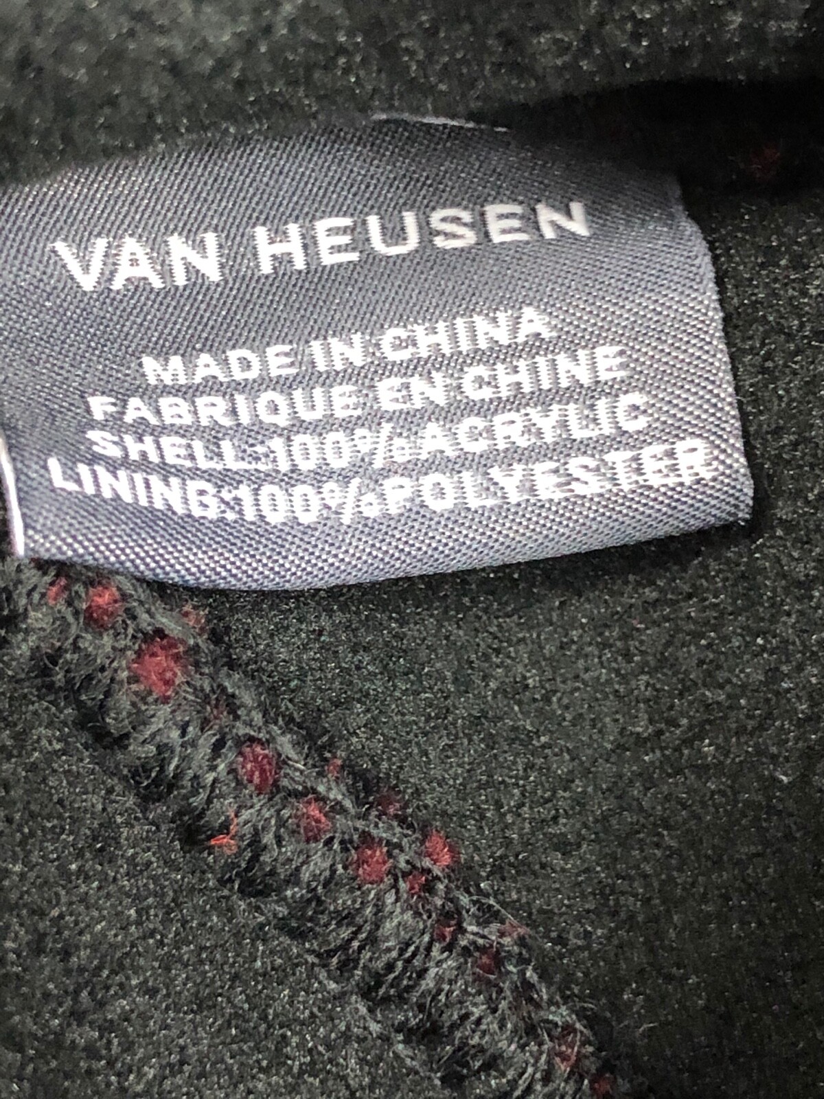 Van Heusen Fleece Lined Beanie - HVH8-3405 - Burgundy/Gray - One Size - NWT