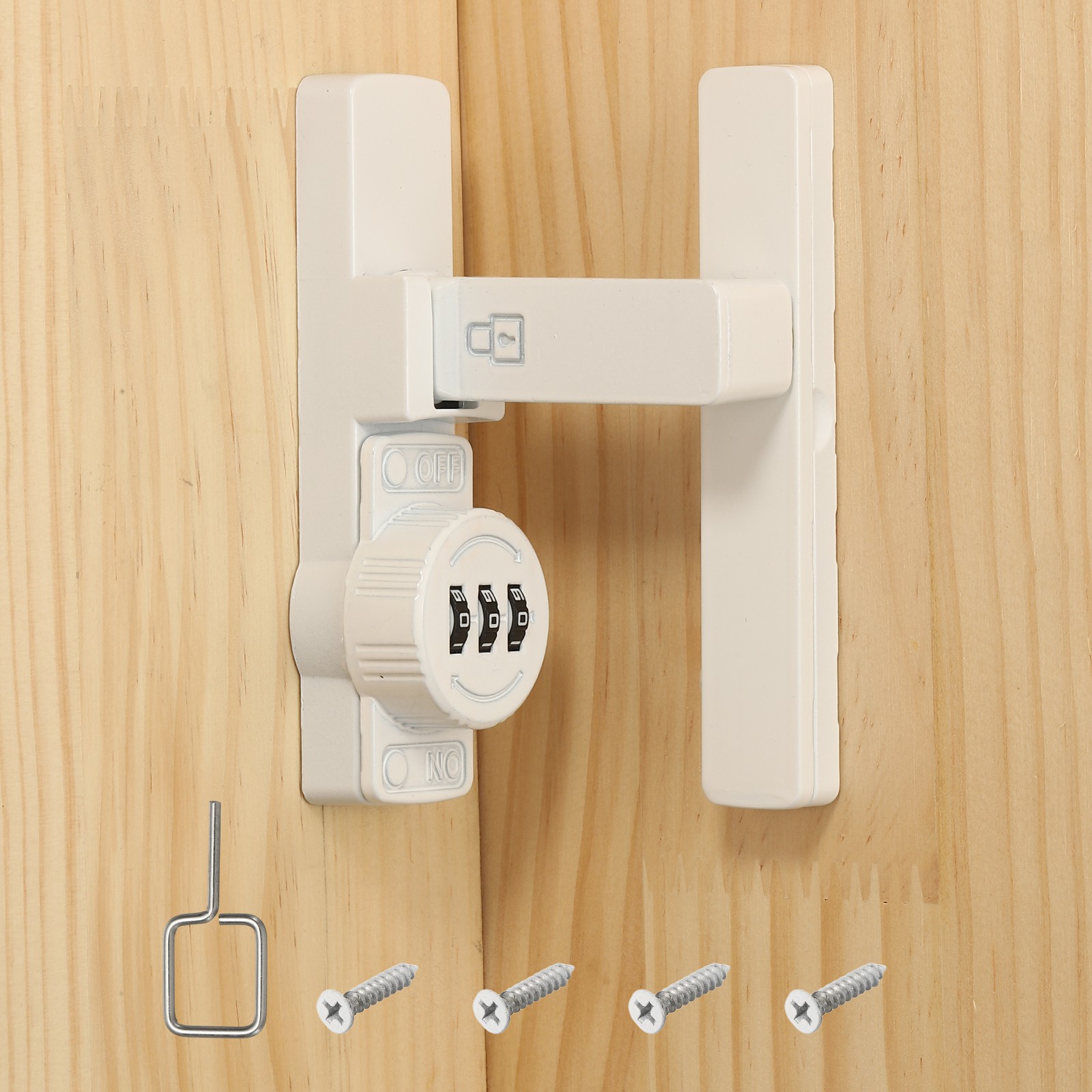 90 Degree Slide Lock with 3 Digit Code for Flip, White