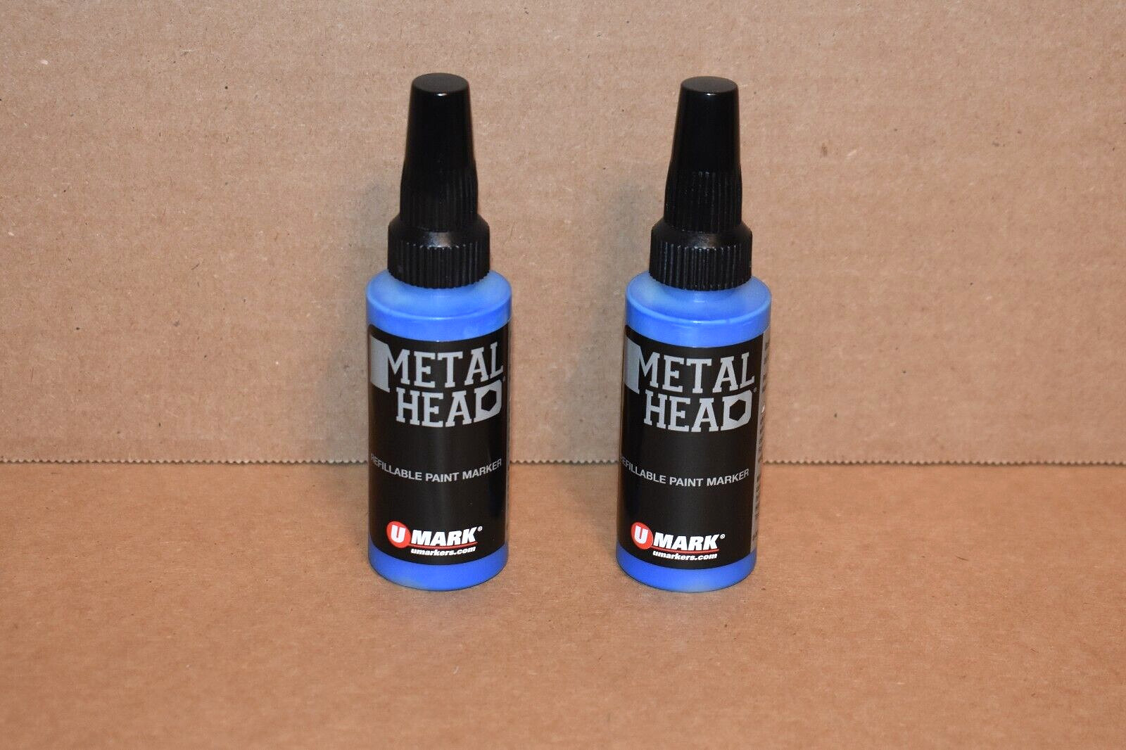 2 Blue Metal Head 4mm Paint Marker 2Oz Crafts Metal Wood Marking Auto Salvage ++