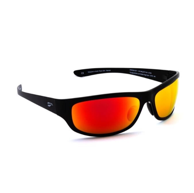 Flying Eyes Golden Eagle Sport Matte Black Frame Mirrored Rose Lens Sunglasses
