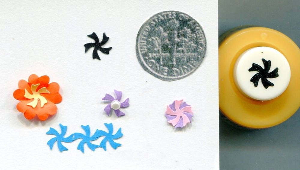 Mini 1/4" Punch Bunch Pinwheel Shape Paper Punch Quilling-Scrapbook-Cardcraft