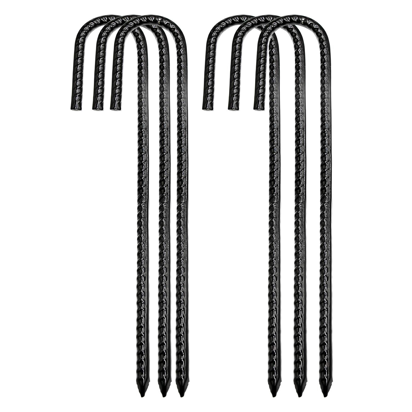 Ground Rebar Stakes Ground Anchors Tent Stakes J Hook Garden Heavy Duty Metal...