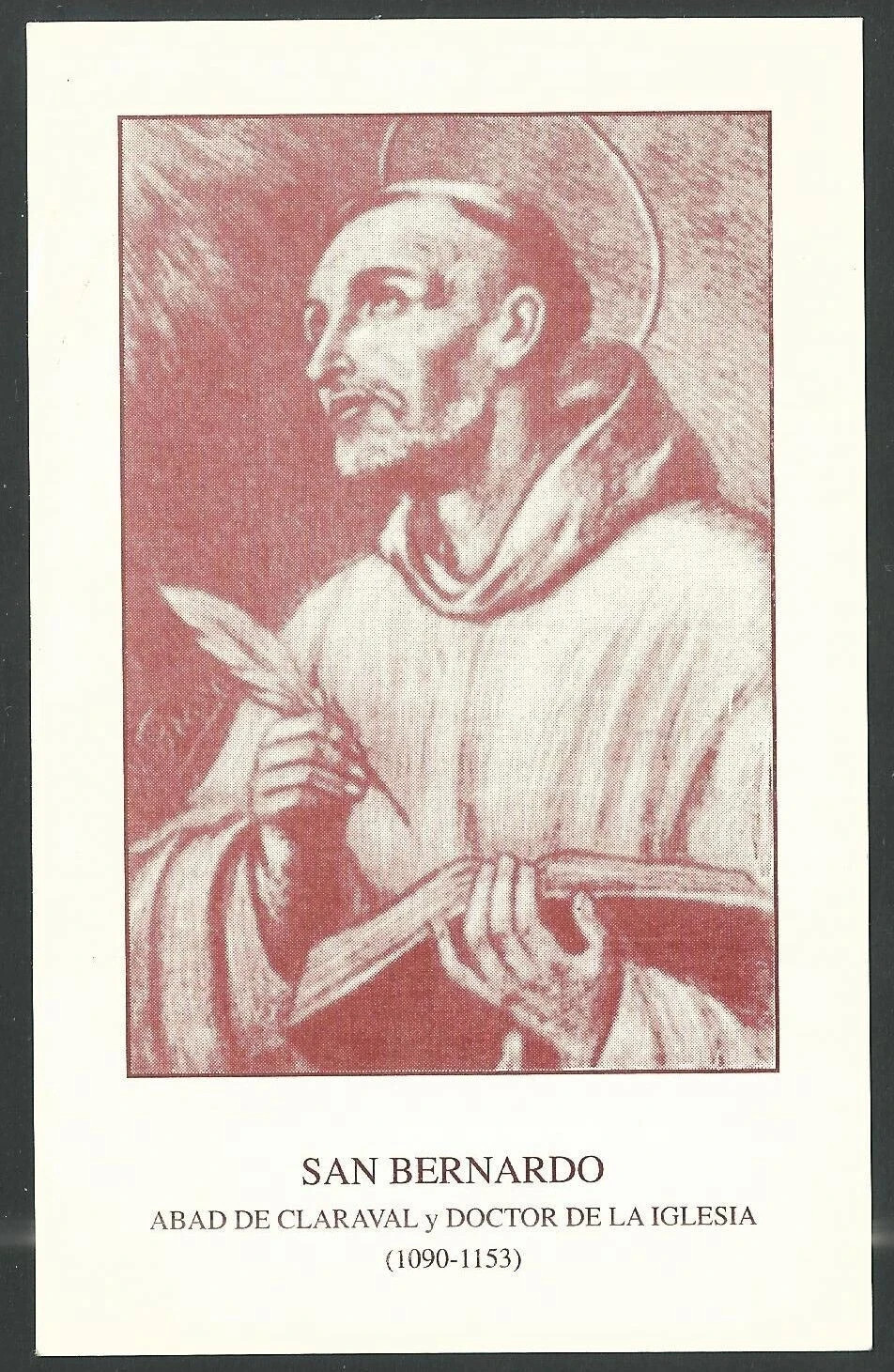 Holy card antique de San Bernardo de Claraval santino image pieuses estampa