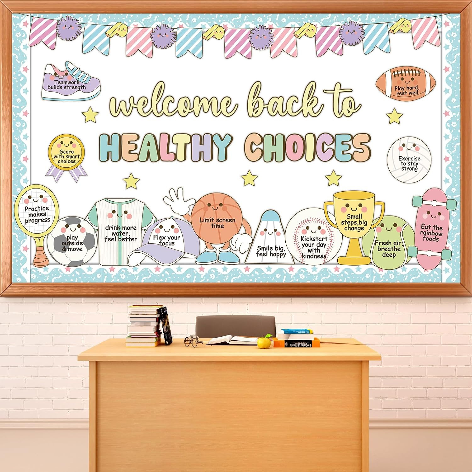Sports Motivational Bulletin Board Classroom Decoration Sports Health Pastel Dec