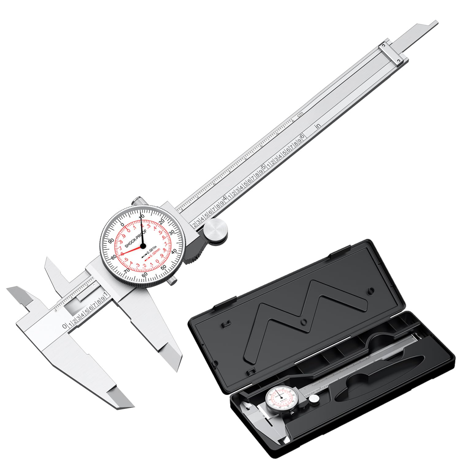 Dial Caliper 0-6"/150Mm Dual Reading Scale, Inch/Metric SAE Standard, Stainless