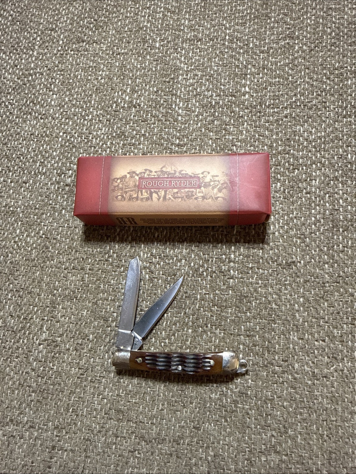 Rough Rider Tiny Trapper Amber Bone RR807 Stainless Folding Knife