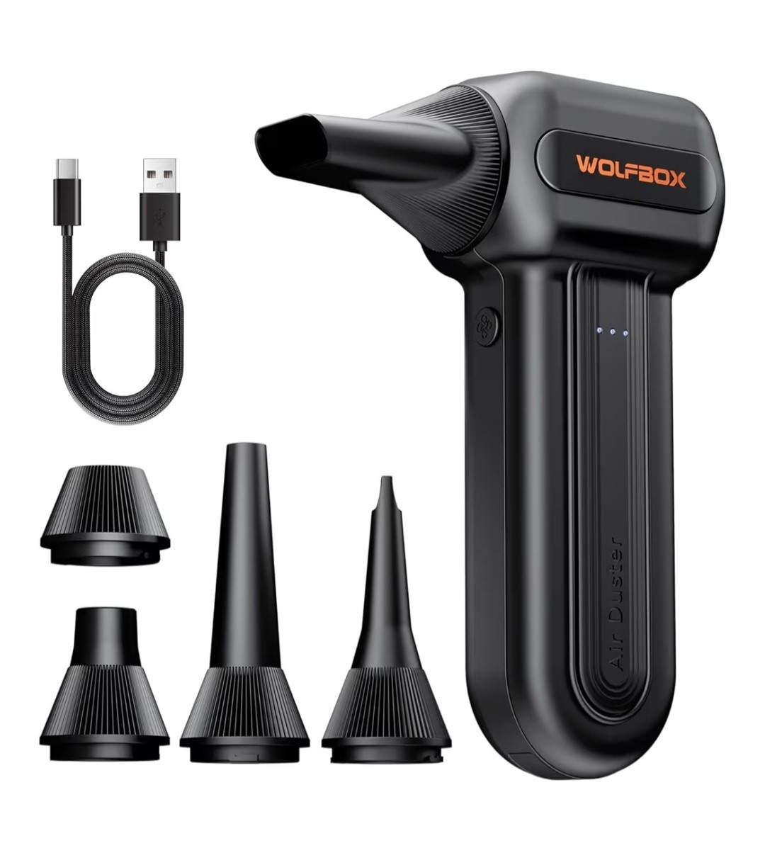 WOLFBOX MF60 Compressed Air Duster Mini Blower 3 Speed for Keyboard, Car, NEW