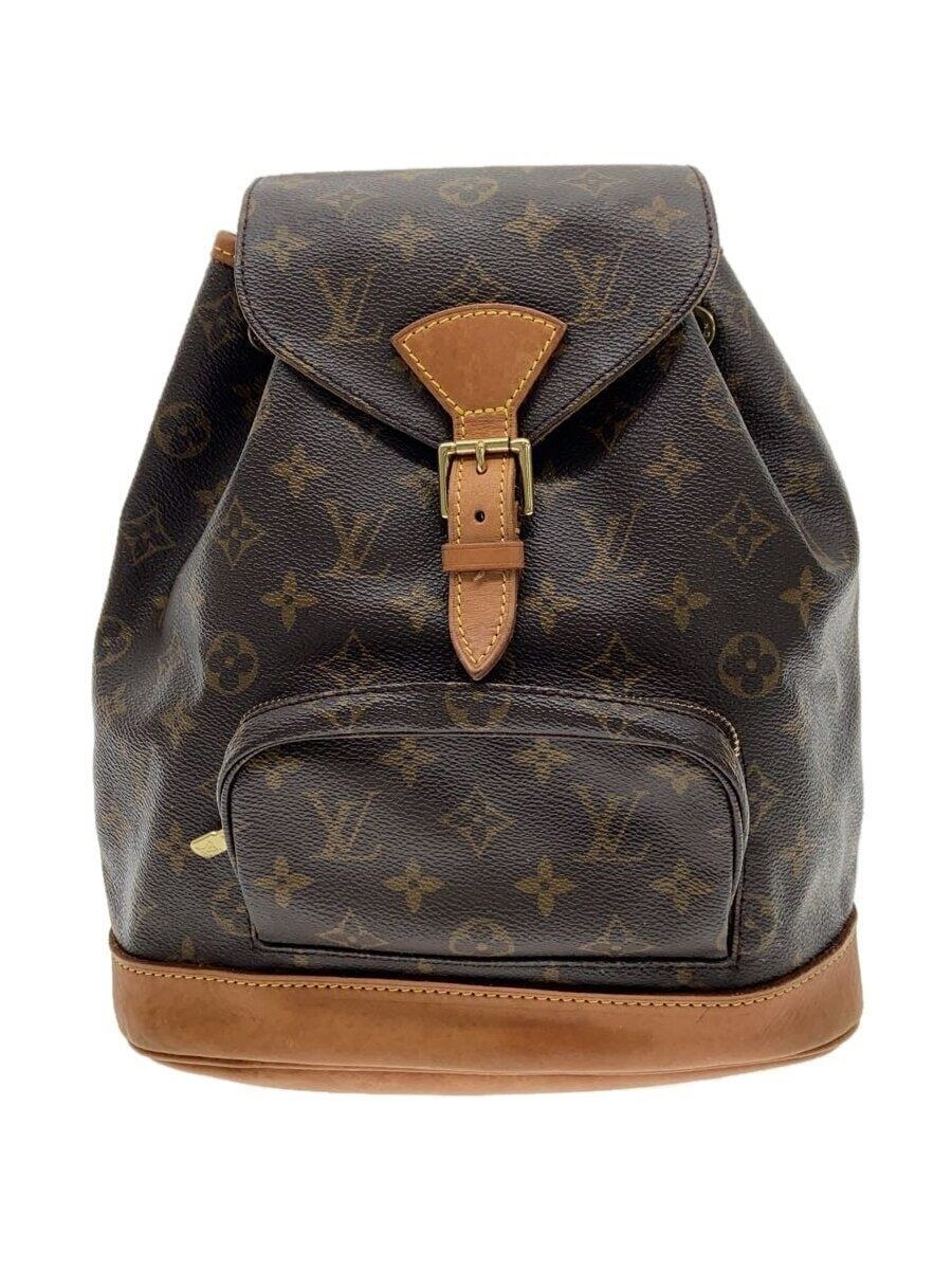 LOUIS VUITTON Backpack Montsouris MM Monogram Canvas BRW PVC Used