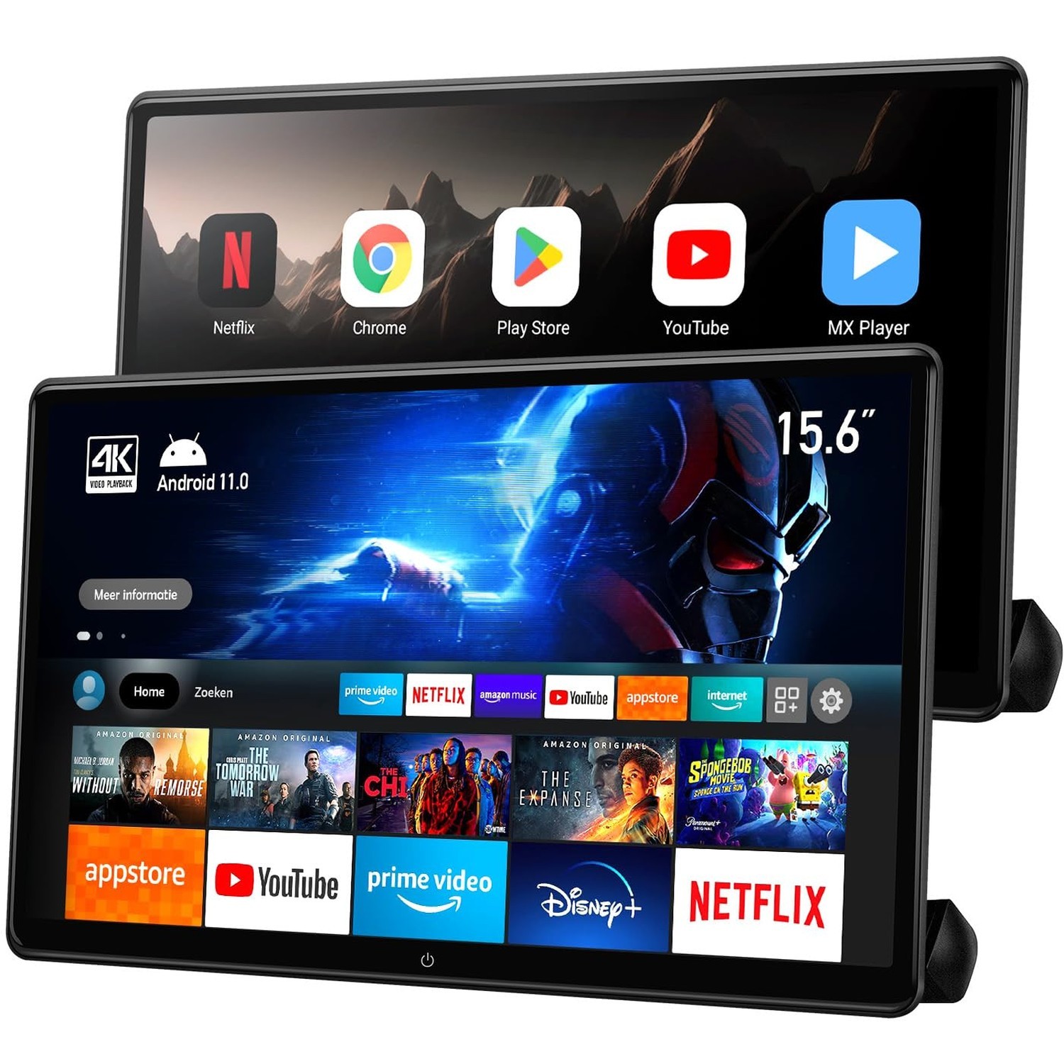 15.6 inch 4K Android Car TV Headrest Monitor for Cars Back seat Rear Entertai...