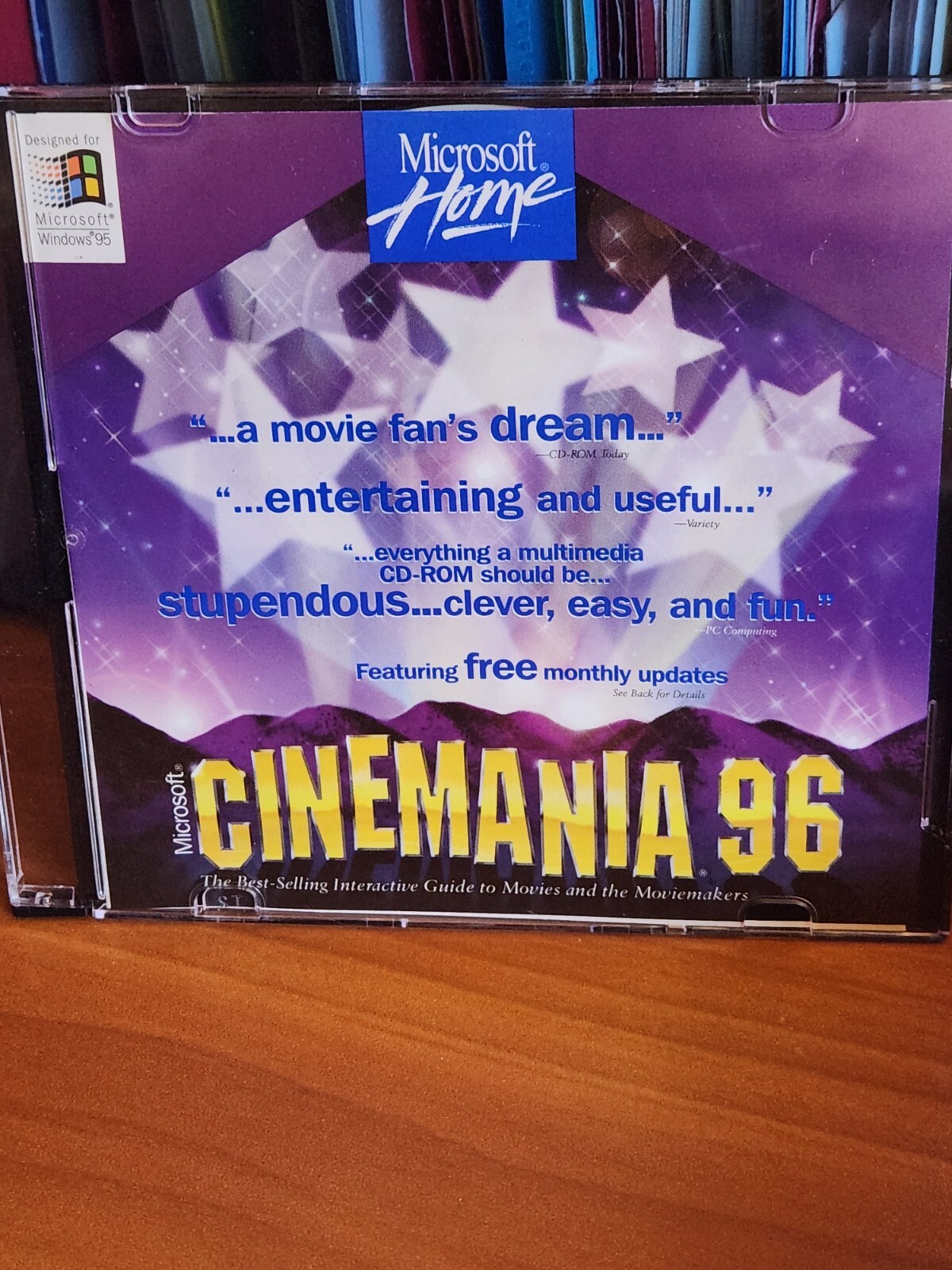 Microsoft Cinemania '96 PC CD-ROM Windows 95 with cover sheet