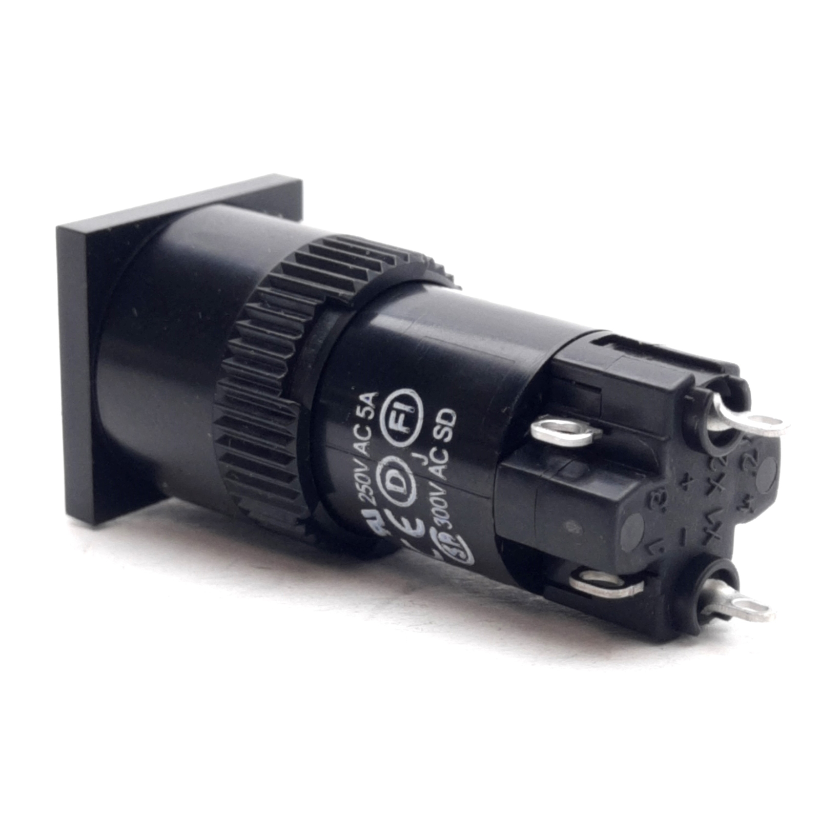 EAO 01-281.0252 Pushbutton Switch, Maintained, Square, DPST NO/NC, 250VAC 5A