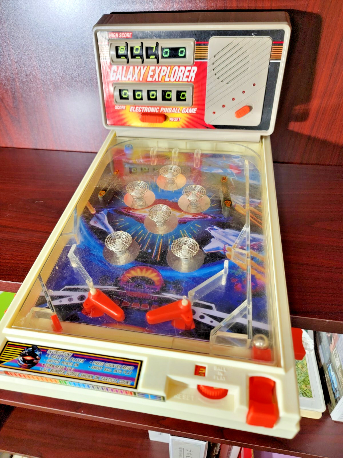 Vintage Electonic Pinball Machine Galaxy Explorer Tabletop Pinball Game