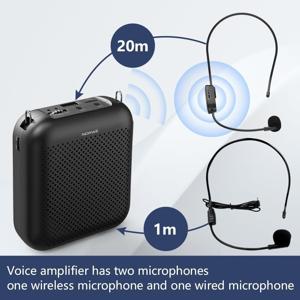 Voice Amplifier Wireless Microphone , 4000mAh Portable Rechargeable Bluetooth...