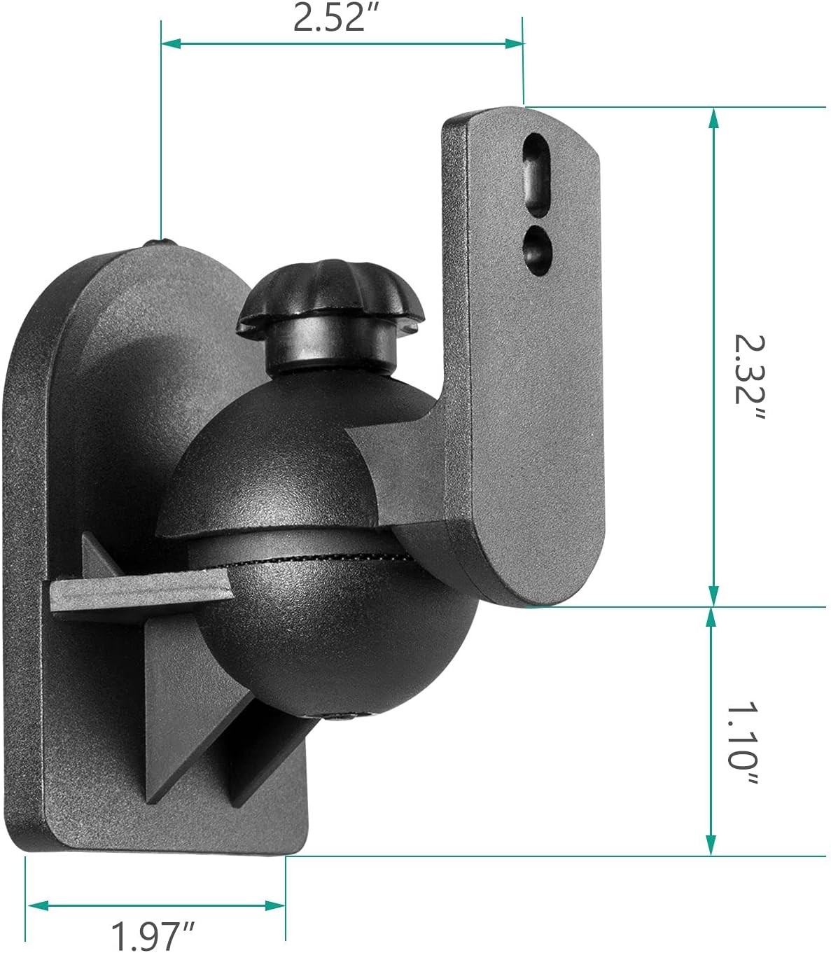 WALI Speaker Wall Mounts, Bookshelf Mount 4 Pack, Black
