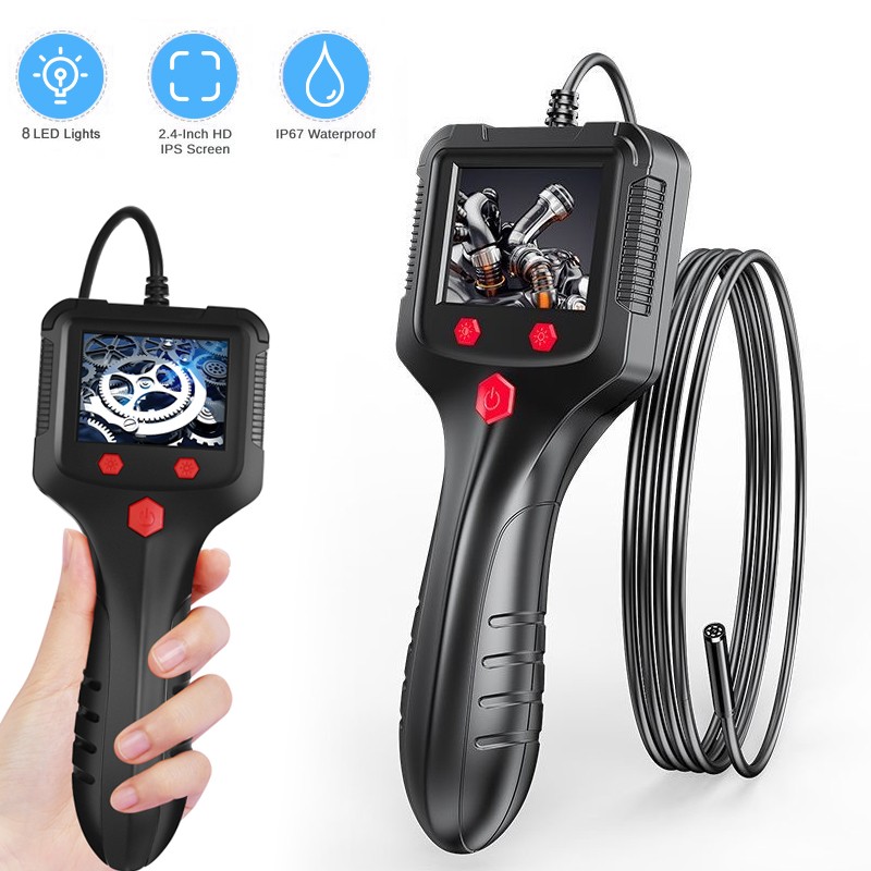 Handheld 2.4" Endoscope IP68 Waterproof Industrial Borescope Inspection Camera