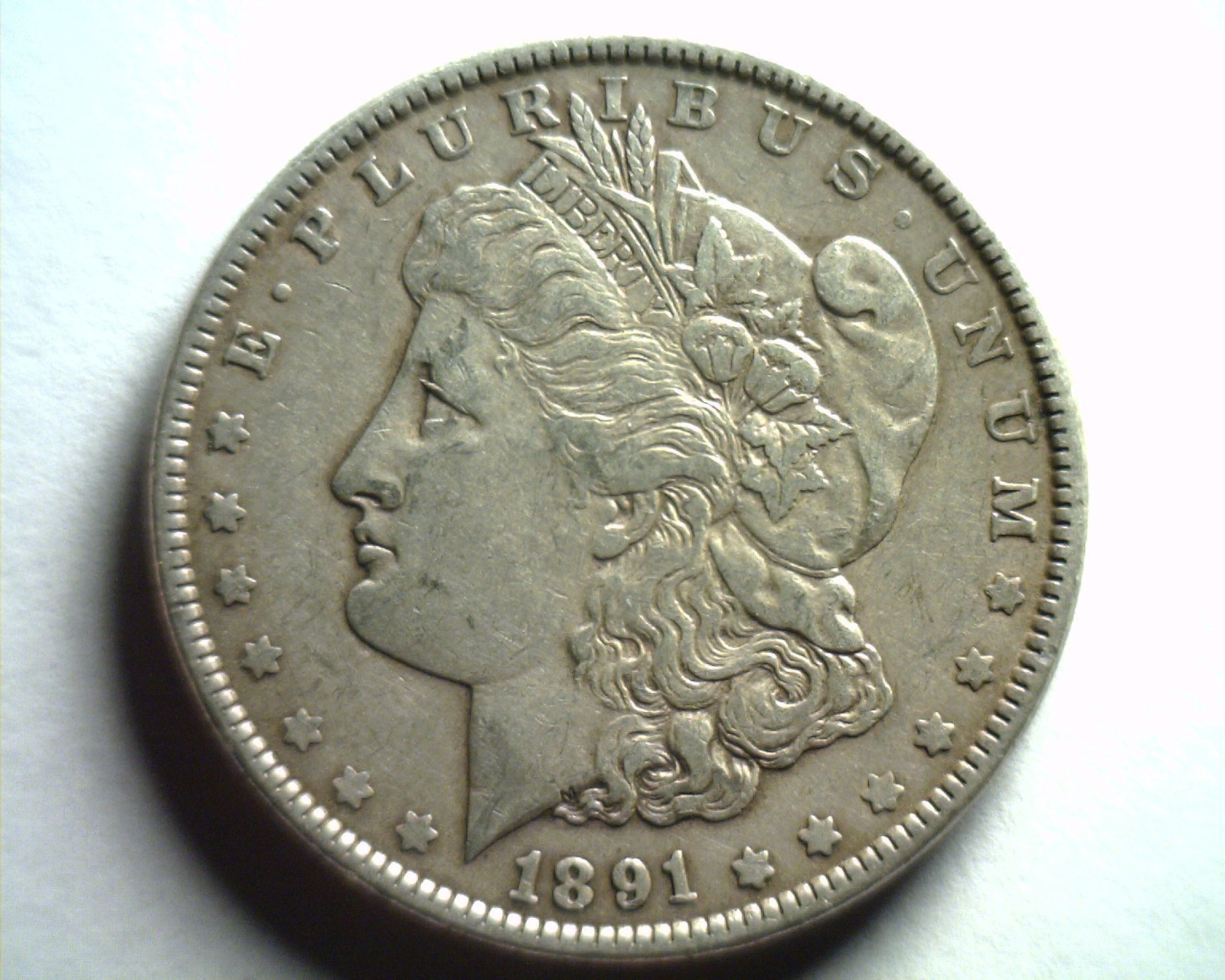 1891 MORGAN SILVER DOLLAR EXTRA FINE / ABOUT UNCIRCULATED XF/AU ORIGINAL EF/AU