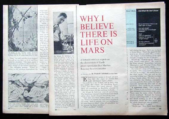Why I Believe in LIFE ON MARS -1962 Dr. Frank Salisbury