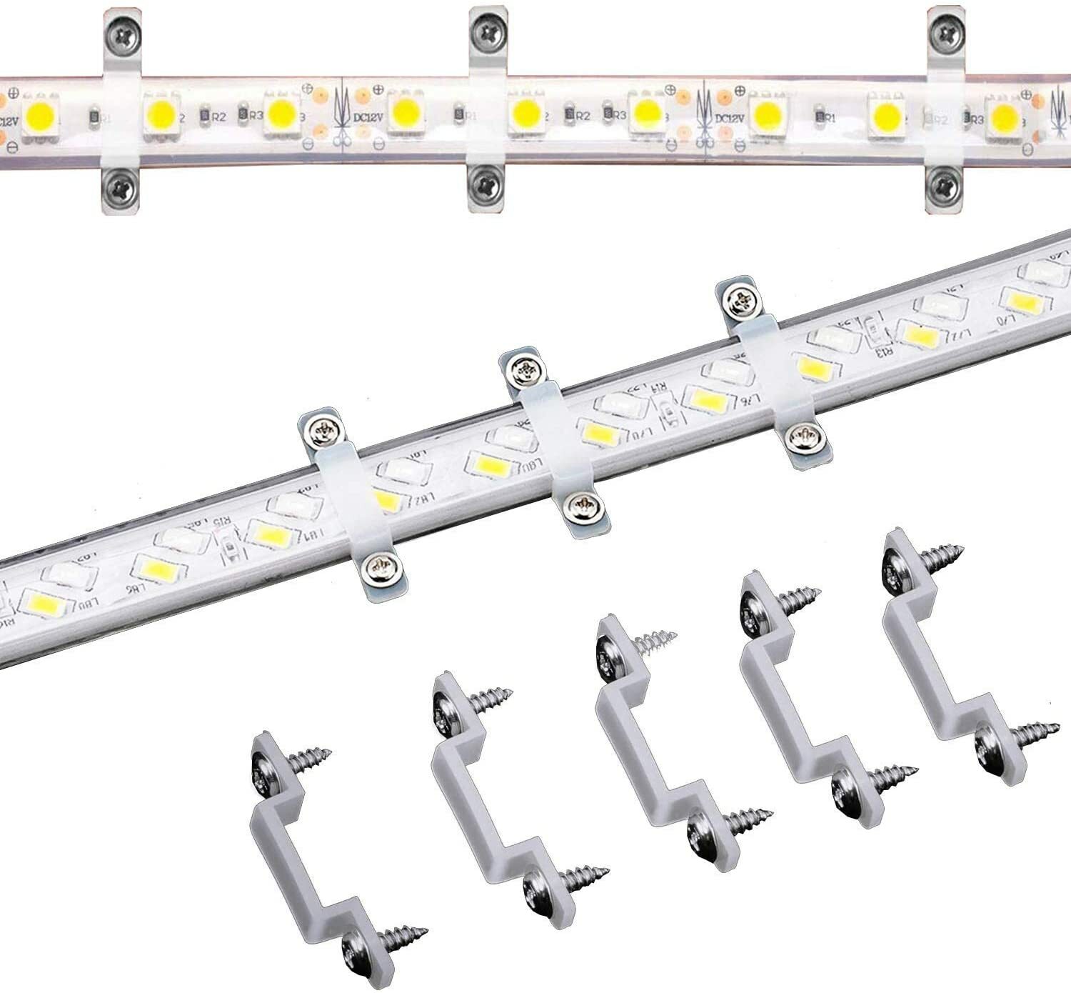 LED Strip Light Mounting Brackets , Silicon Fixed Clips with Screws
