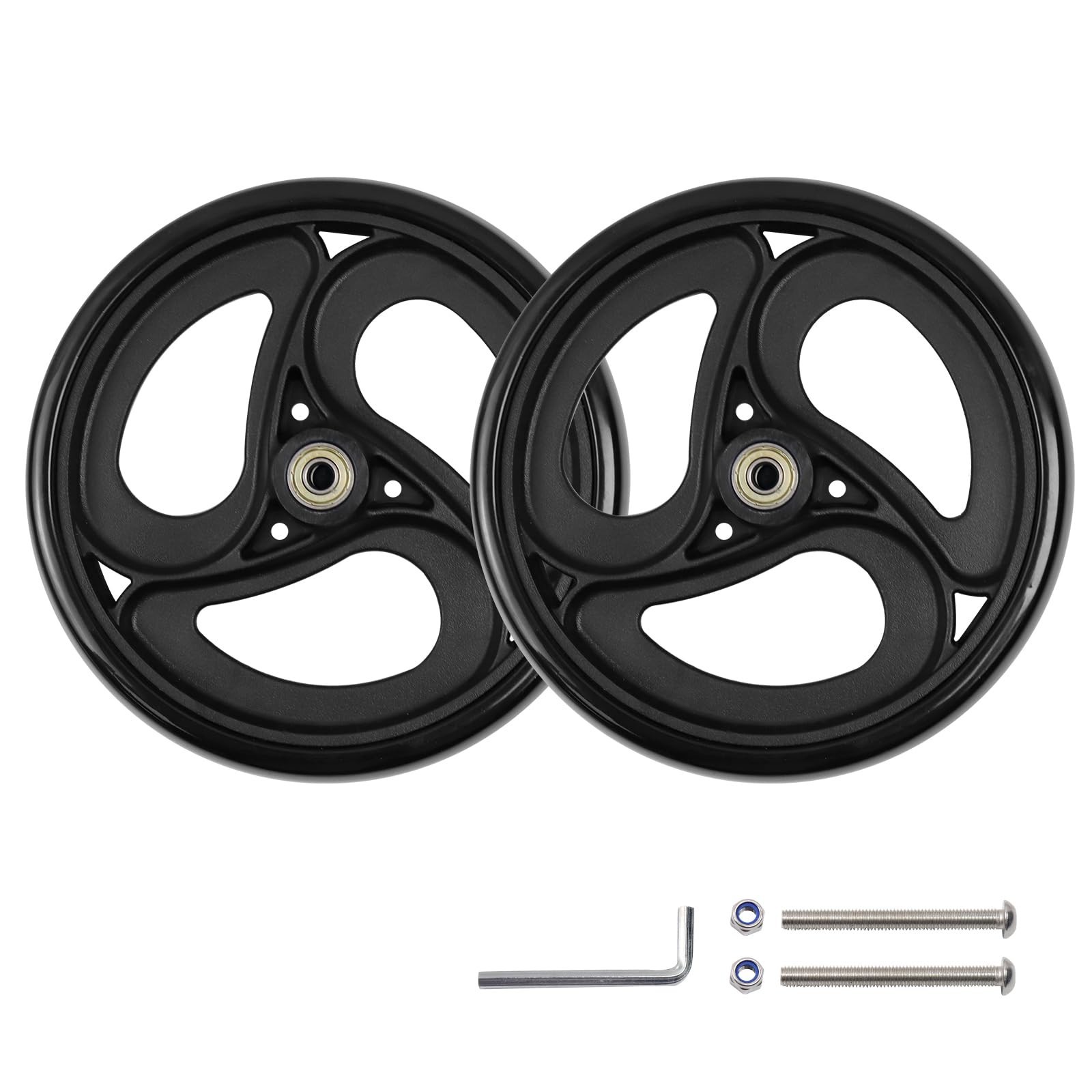 Wealrit 2 Pcs Solid 8 Inch Replacement Wheels for Wheelchairs, Walker, Drive ...