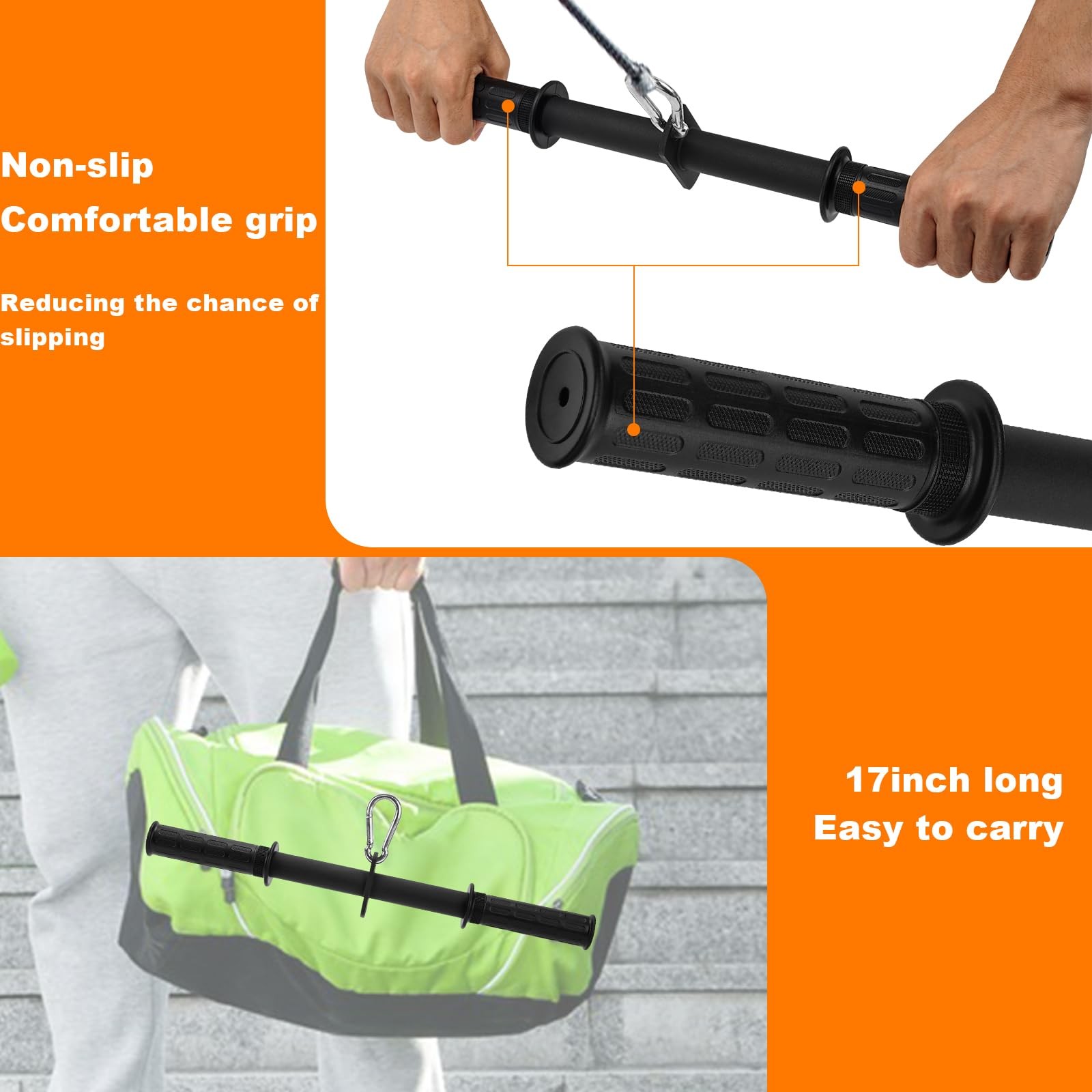 LAT Pull Down Attachment Straight Bar Cable Machine Back Training Tricep Fit