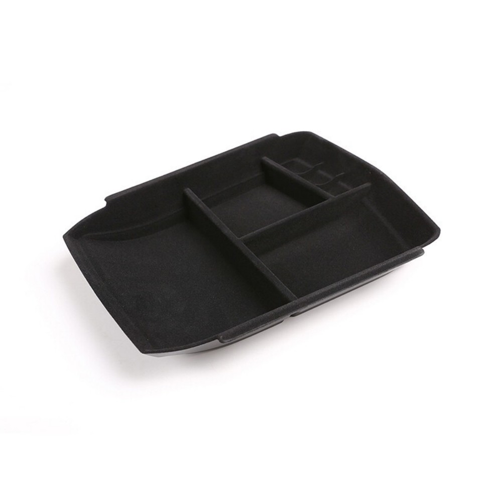For Cadi*llac XT5 Black ABS Central Control Bottom Storage Box Suede .