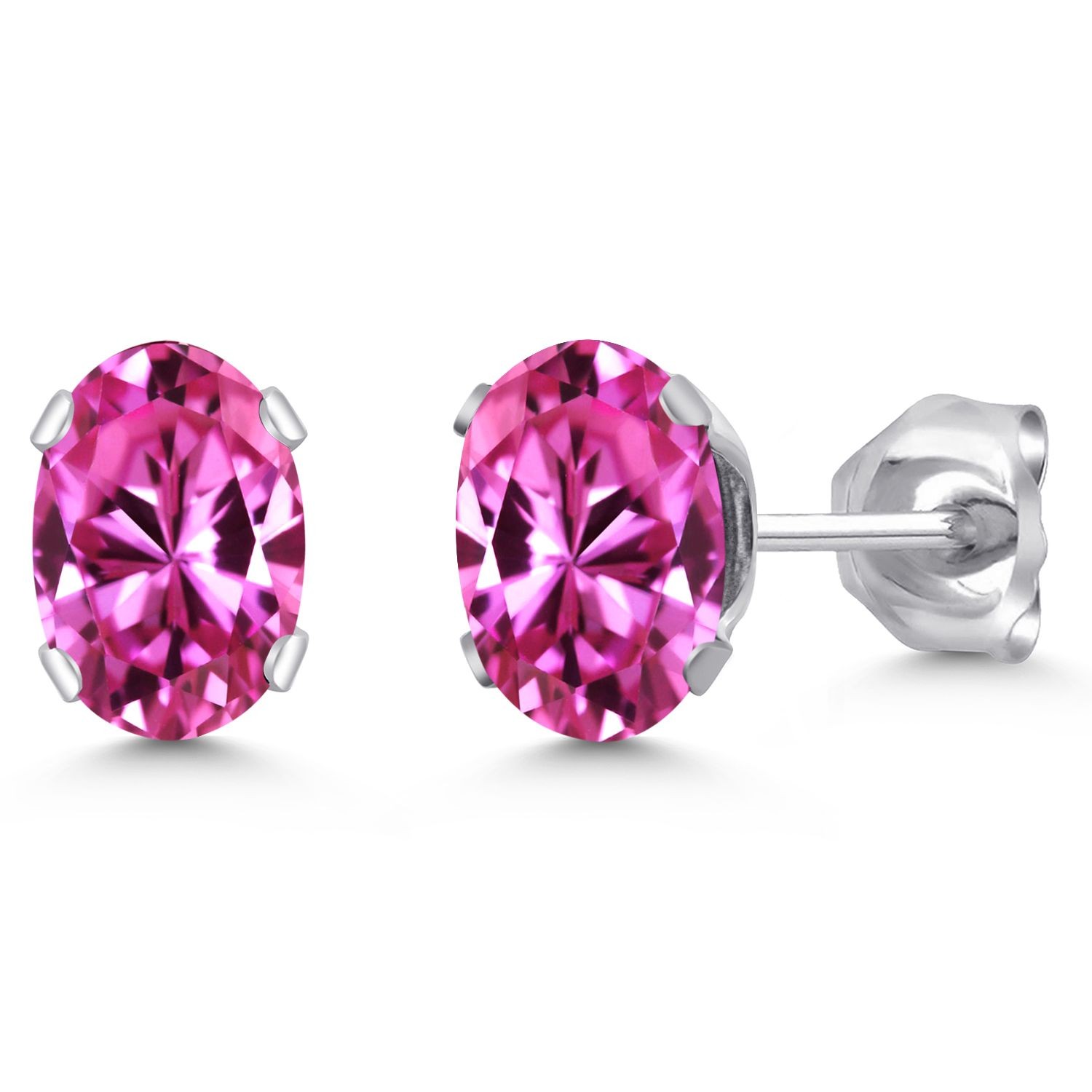 1.80 Cttw Pink Topaz Stud Earrings For Women Men | 925 Sterling Silver |