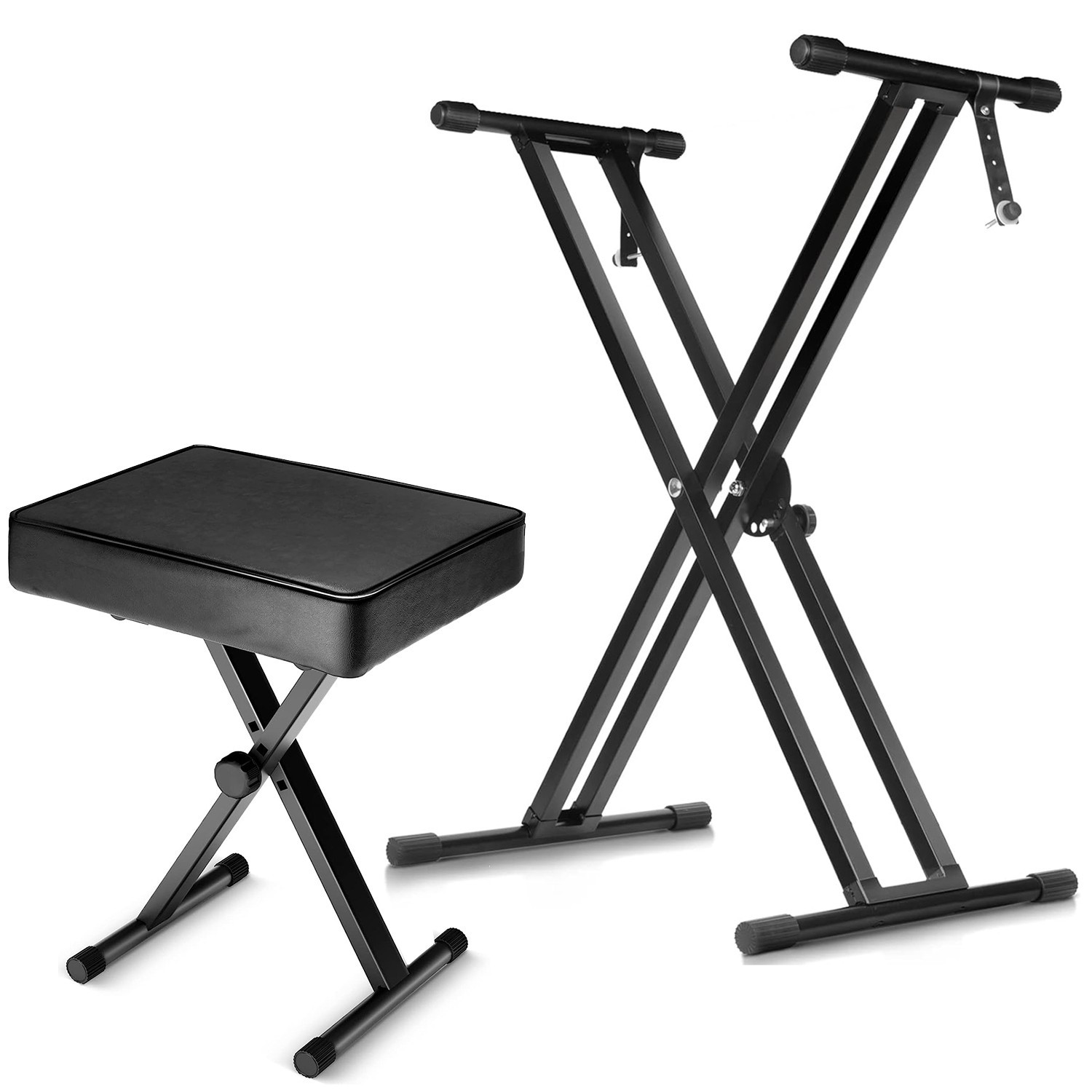 5 Core Keyboard Stand Piano Bench Set Adjustable Key Board Stands w Stool
