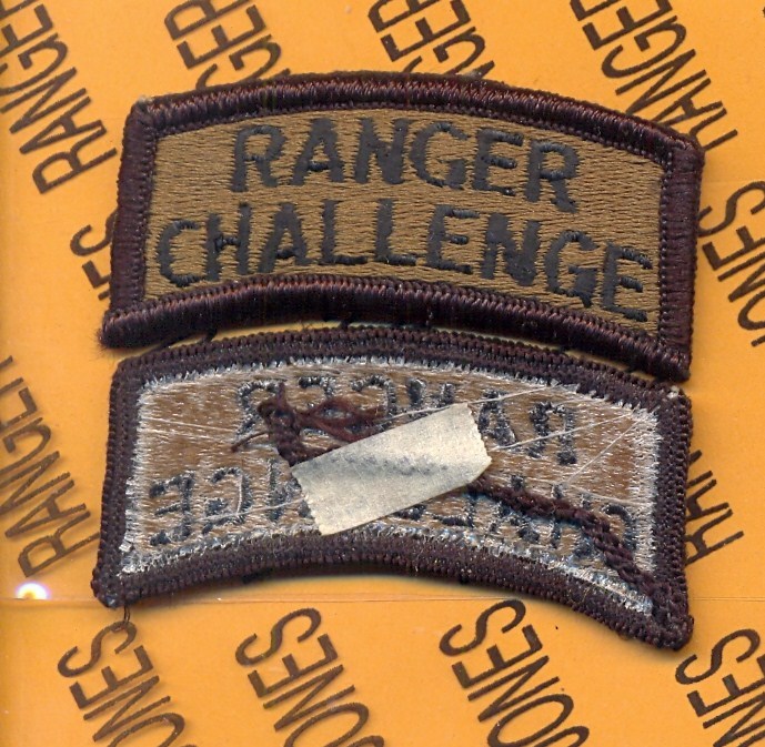 US ARMY ROTC RANGER CHALLENGE OD Green Black TAB patch m/e
