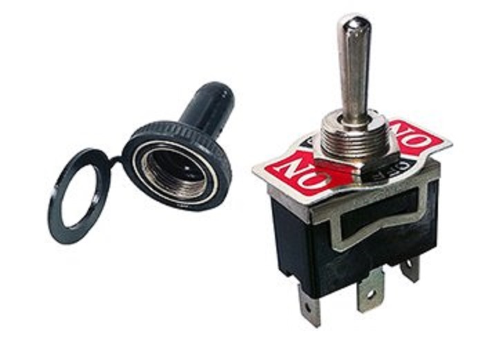 1 PC SPDT ON/OFF/ON 3P TOGGLE SWITCH 20AMP@125V SOFT RUBBER COVER # 66-1903/5001