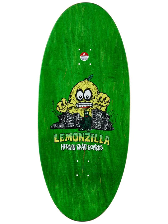 HEROIN TEAM LEMONZILLA SHAPED DECK 13.5