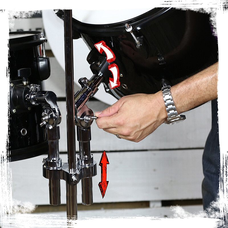 Double Tom Drum Stand - GRIFFIN Cymbal Holder Mount Arm Duel Percussion Hardware