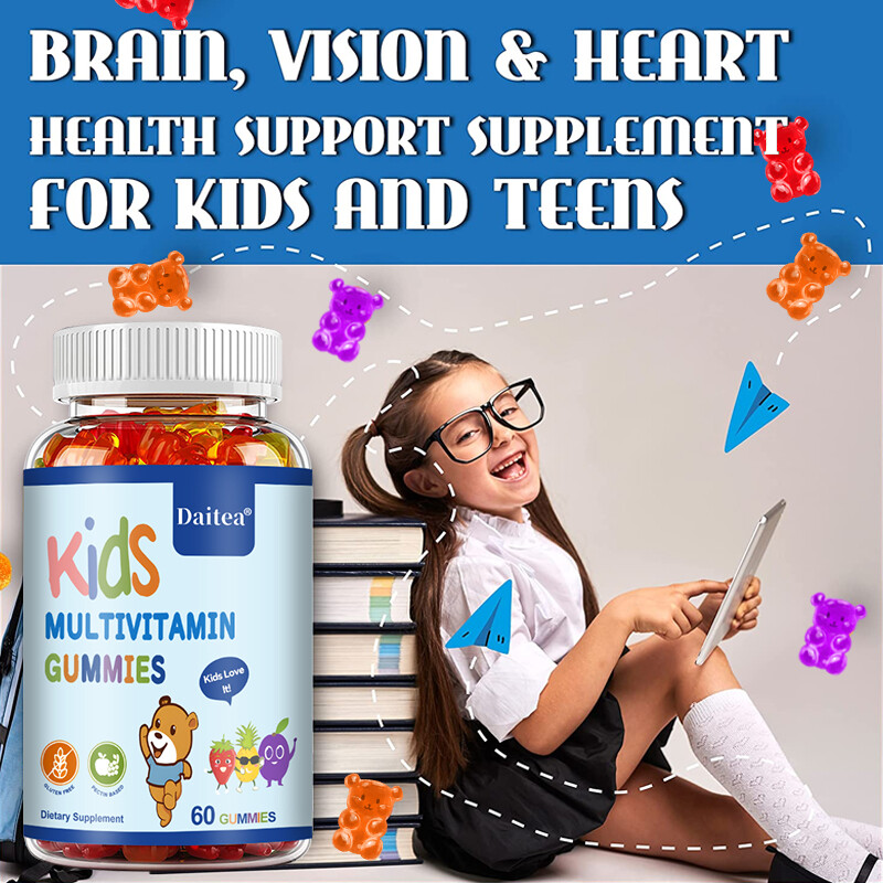 Kids Multivitamin Strengthen Immune Brain Focus Vision Heart Health 60 Gummies