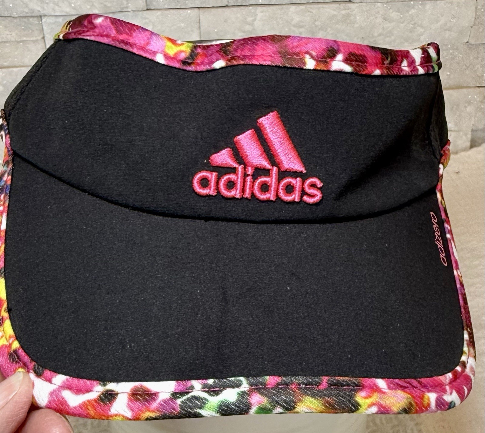 Adidas Adizero Climacool  Sun Visor Black With Vibrant Floral Trim OS
