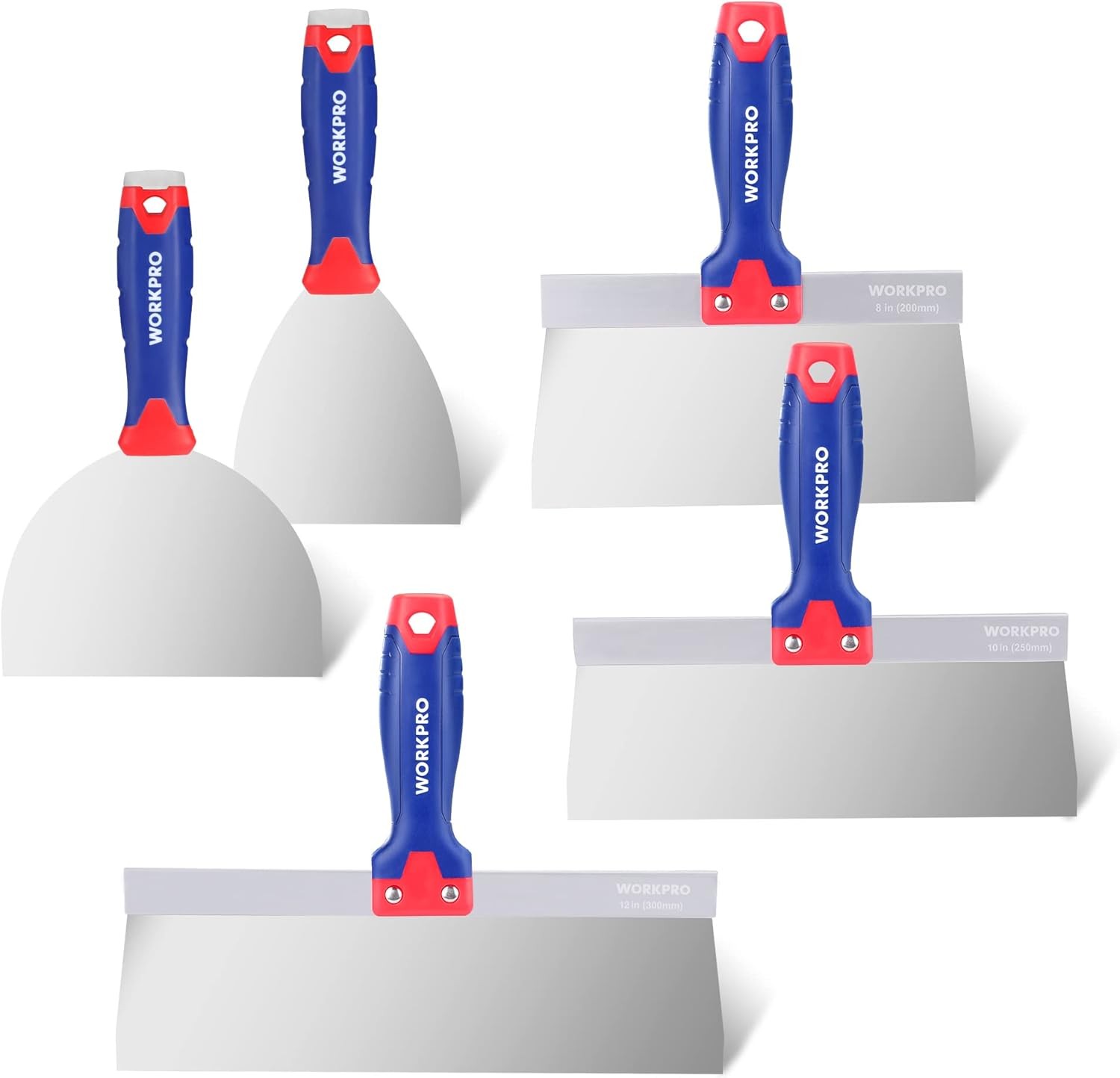 Drywall tool kit, comprising stainless steel sticker scraper and putty knife