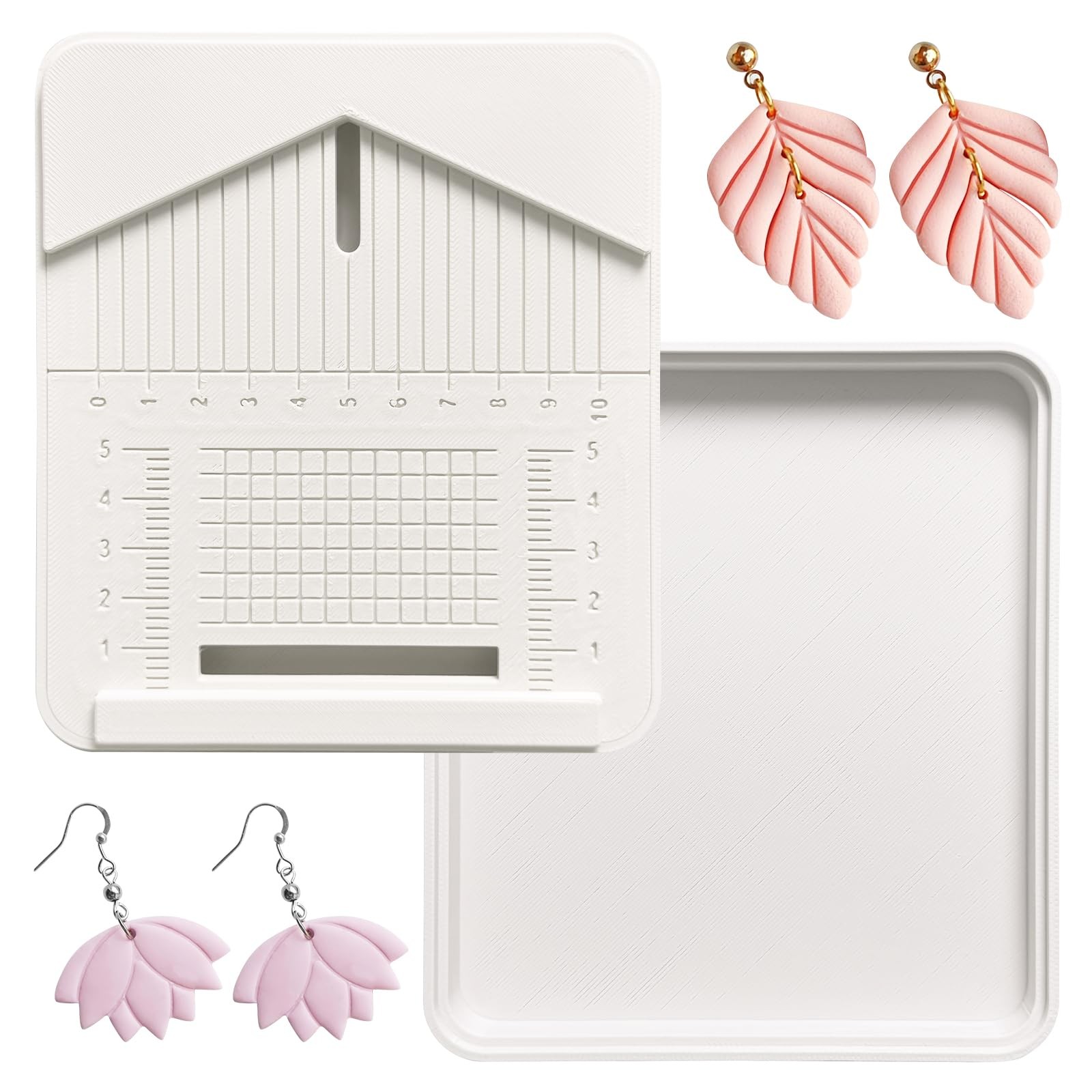 GeryVtee Polymer Clay Earring Drill Guide Jewelry white