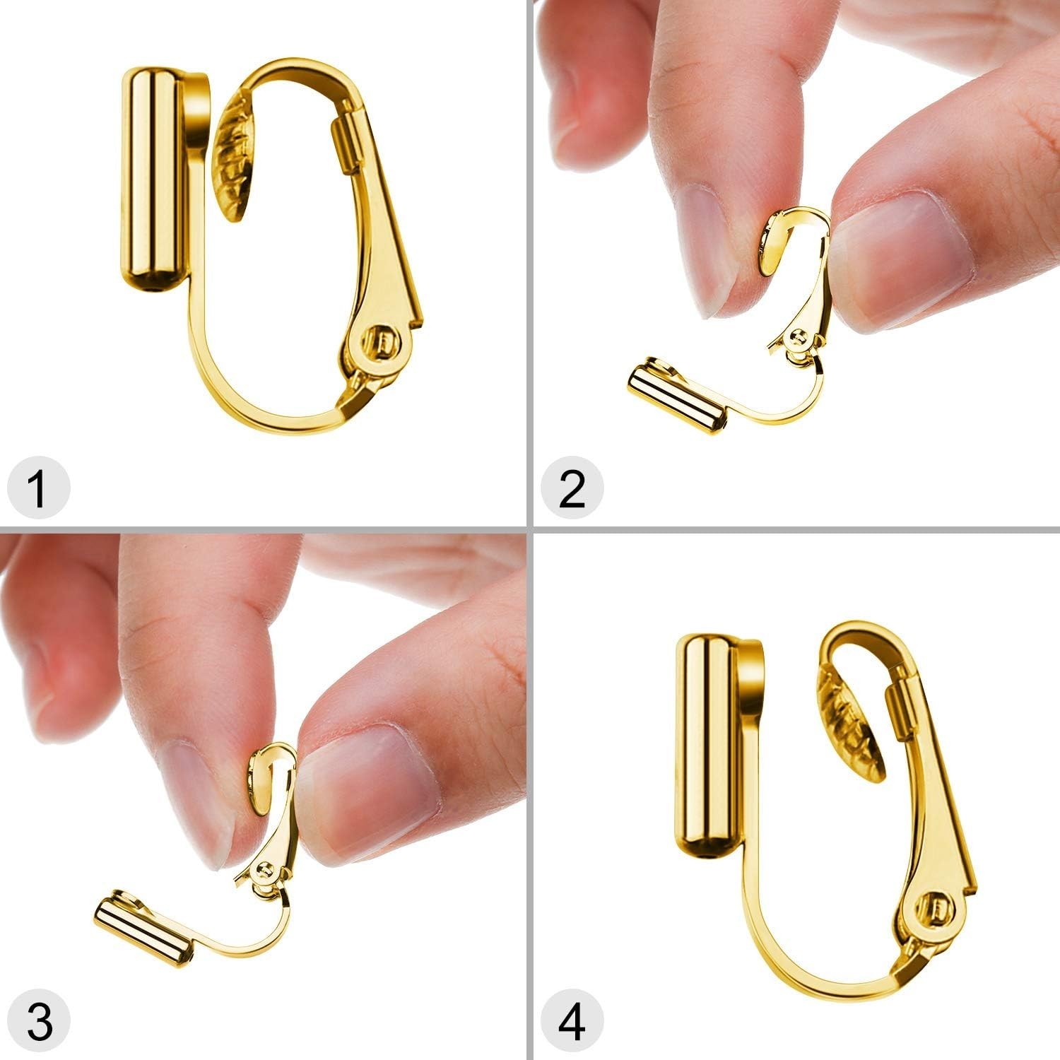 30 Pieces Clip- on Earrings Converter Components with Post Style , 30